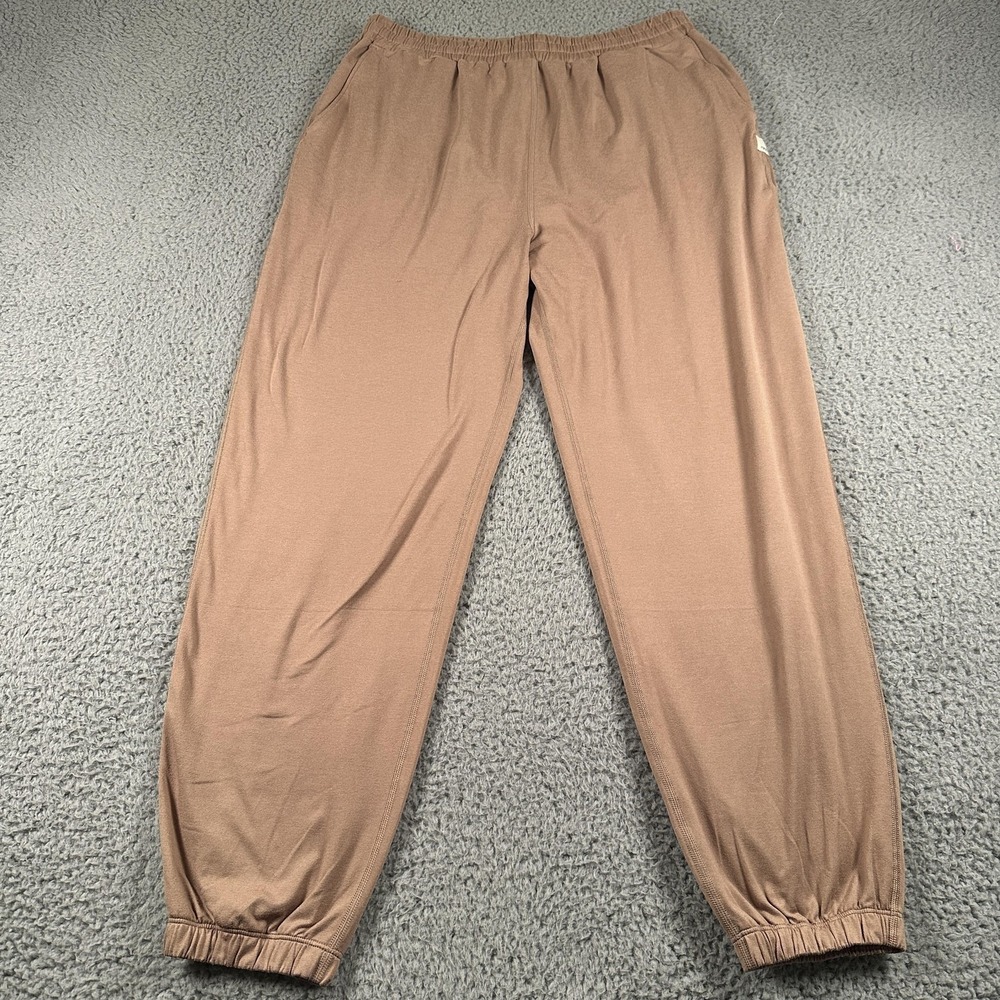 Vuori Performance Jogger Pants Womens L Brown Jersey Drawstring Lounge VW457